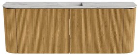 Mondiaz Joya DLux 115cm toiletmeubel ronding links/rechts oak met wastafel faye midden zonder kraangat glace