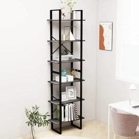 vidaXL Opbergrekken 2 st 60x30x210 cm spaanplaat grijs