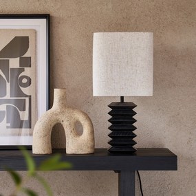 Lamp in massief essenhout en linnen, Remilo