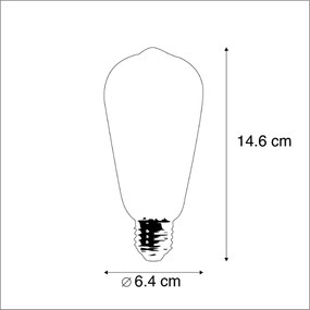 Set van 5 E27 dimbare LED lampen ST64 goldline 5W 380 lm 2200K