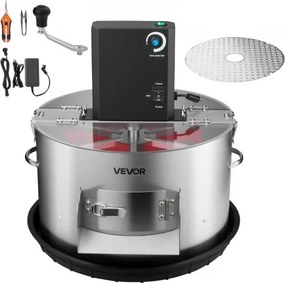 VEVOR Oogstmachine, 2-in-1, Handmatig en Elektrisch, 370 mm Knopsnijder met Roestvrijstalen Messen, Natte & Droge Hydroponische Snijmachine met Opvangbak, voor Plantenknoppen & Bloemen