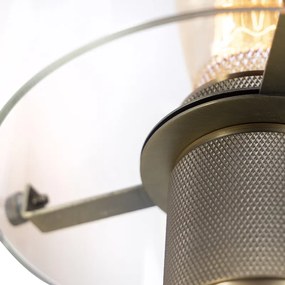 Moderne wandlamp brons met glas - Dome