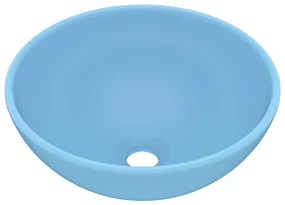 vidaXL Wastafel rond 32,5x14 cm keramiek mat lichtblauw