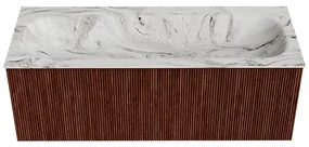 Mondiaz Kurve-dlux 120cm badmeubel ruby met 1 lade en wastafel big large midden 2 kraangaten glace