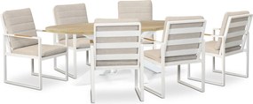 Tuinset 6 personen 240 cm Aluminium Wit Lifestyle Garden Furniture Alessio/Bradford
