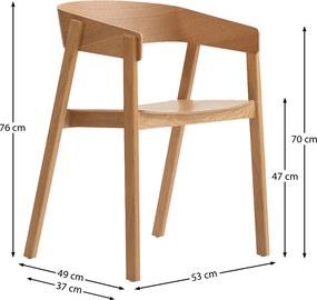Eiken Stoel Van Gebogen Hout