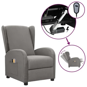 vidaXL Massagestoel elektrisch stof lichtgrijs