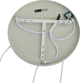 Japandi hanglamp wit met licht groene kap organisch 3-lichts - Moonstone