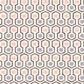 Noordwand Good Vibes Behang Hexagon Pattern roze en paars