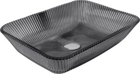 Mexen Tiva glazen opbouwwastafel 46 x 33 cm, zwart - 24184670