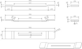 Best Design Hinza badplank 95cm solid surface zwart mat