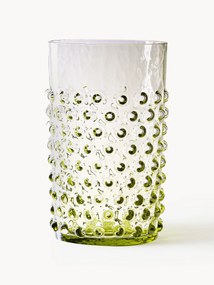 Handgemaakte waterglazen Hobnail met reliëf, 6 stuks