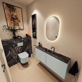 MONDIAZ TURE-DLUX 120cm toiletmeubel Greey. EDEN wastafel Lava positie midden. Met 1 kraangat. TUREDX120GREM1LAV