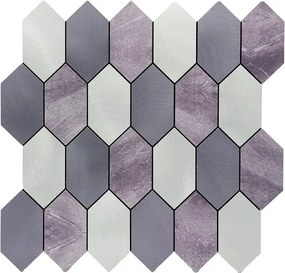 Zelfklevende Mozaïektegels Metaal | Picket Mauve | 30×30 cm | Keuken, Bad &amp; WC
