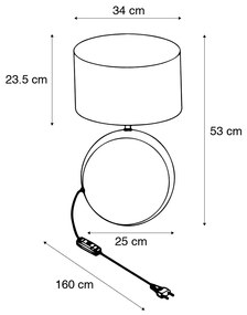 Landelijke tafellamp brons met zwart 53 cm - Kygo Landelijk E27 ovaal Binnenverlichting Lamp