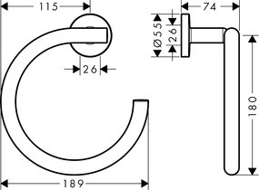 Hansgrohe Logis Universal handdoekring chroom