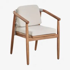 Pakket Van 2 Eetkamerstoelen Met Armleuningen In Eucalyptushout Aderyn Natuurlijk Hout - Sklum