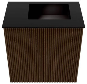 Mondiaz Joya 40cm toiletmeubel walnut met wastafel faye rechts zonder kraangat urban