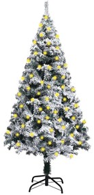 vidaXL Kunstkerstboom met LED's en sneeuwvlokken 180 cm groen