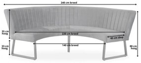 Eetkamerbank - Hengelo - stof Element lichtgrijs 04 - geschikt voor tafel 150 cm