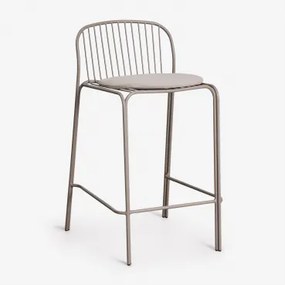 Anerina Hoge Kruk Van Staal Moka Bruin & ↑65 Cm & Hazelnootbeige - Sklum