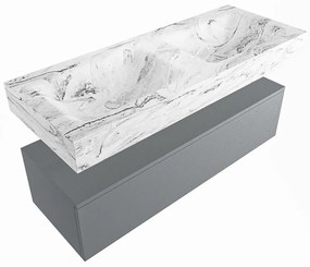 Mondiaz Alan DLux badmeubel 120cm plata 1 lade met wastafel glace dubbel zonder kraangat