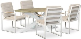 Tuinset 4 personen 200 cm Aluminium Wit Lifestyle Garden Furniture Alessio/Bradford