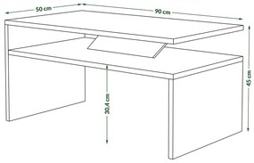 Mazzoni PRIMA wit / zwart, salontafel