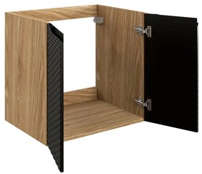 Comad Ocean Black badmeubel 90cm met 3 deuren en wastafel wit glans