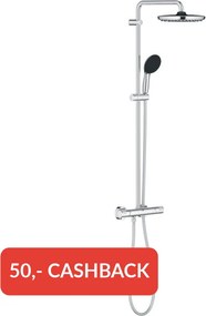 Grohe QuickFix Vitalio Start 250 regendoucheset met 3 straalsoorten en thermostaatkraan Ø25cm chroom