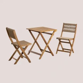 Delawer Classic Opvouwbare Tuintafel En 2 Stoelenset Bruin - Tarwe - Sklum