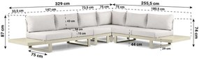 Hoek loungeset 6 personen Aluminium Taupe  Lifestyle Garden Furniture Lorenzo