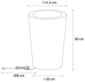 Buiten vloerlamp wit 60 cm bloempot IP65 - Verano Modern E27 IP65 Buitenverlichting rond