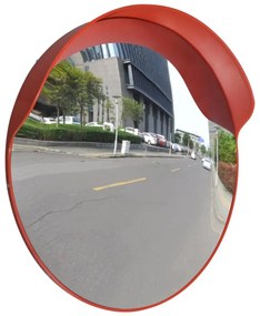 vidaXL Verkeersspiegel voor buiten 60 cm PC-kunststof oranje