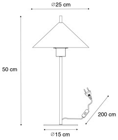 Design tafellamp zwart - Triangolo Design E27 rond Binnenverlichting Lamp