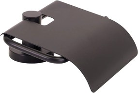 Plieger Vigo toiletrolhouder met klep mat zwart