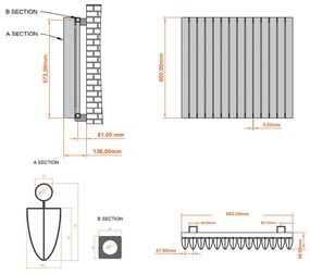 Eastbrook Witney radiator 65x60cm aluminium 1132W antraciet