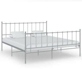 vidaXL Bedframe metaal grijs 160x200 cm