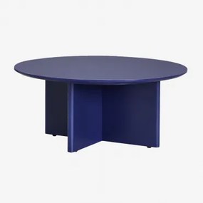 Ronde Mdf Salontafel (ø80 Cm) Saonara Blauw – Ultramarijn - Sklum