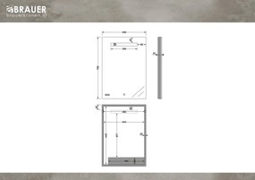 Brauer Quartz rechthoekige spiegel met verlichting 50x70cm