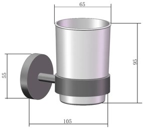 Saniclear Brass glashouder geborsteld messing mat goud