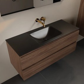 Mondiaz Aivy badmeubel 120cm mocha met wastafel solid surface urban midden zonder kraangat