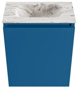 Mondiaz Ture DLux toiletmeubel 40cm jeans met wastafel glace midden zonder kraangat