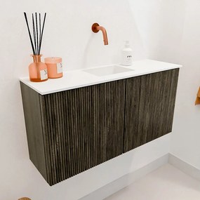 Mondiaz Joya 80cm toiletmeubel shadow met wastafel faye midden zonder kraangat talc