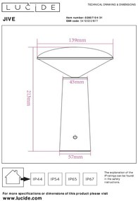 Lucide Jive oplaadbare LED lamp 4W wit