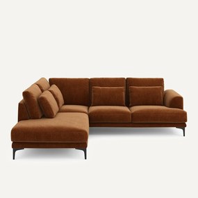 Hoekbank links fluweel chenille Marsile