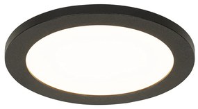 Moderne plafonnière zwart 22,5 cm incl. LED IP44 - Steve Modern IP44 rond Binnenverlichting Lamp