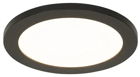 Moderne plafonnière zwart 22,5 cm incl. LED IP44 - Steve Modern IP44 rond Binnenverlichting Lamp