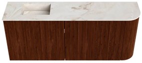 Mondiaz Joya DLux 100cm toiletmeubel ronding rechts ruby met wastafel faye links 1 kraangat frappe