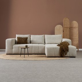 Beige Bank Met Decoratieve Strepen Hoek Rechts